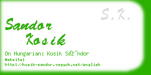 sandor kosik business card